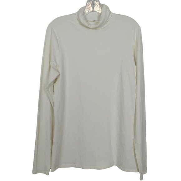 Peruvian Connection Womens Cream Turtleneck Top Long Sleeve Cotton - Picture 1 of 9